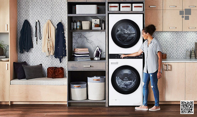 Ưu điểm của việc đặt máy sấy chống lên máy giặt