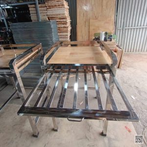 Kệ máy giặt máy sấy Inox có ngăn kéo tiện lợi